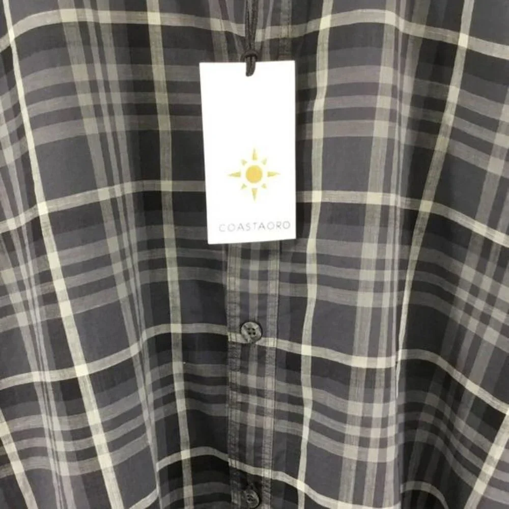 Coastaoro Short Sleeve Plaid‎ Shirt XL New